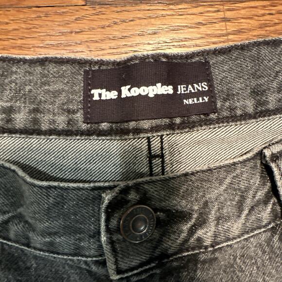 The Kooples Womens Nelly Baggy Patchwork Denim Jeans Washed Black size 26 - Picture 5 of 11